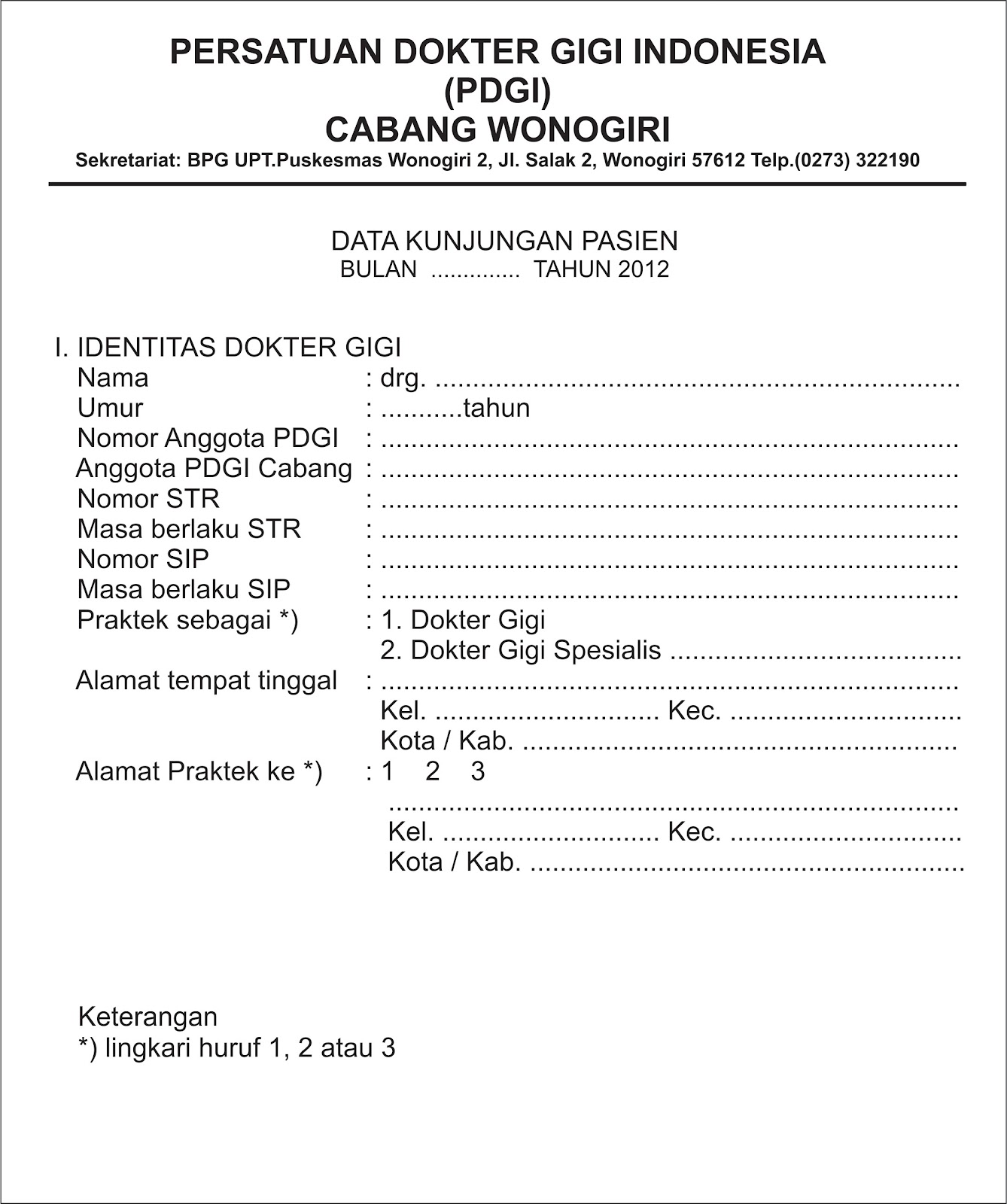 PDGI CABANG WONOGIRI: September 2012