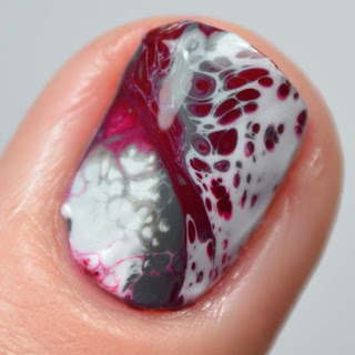 white fluid art nail polish