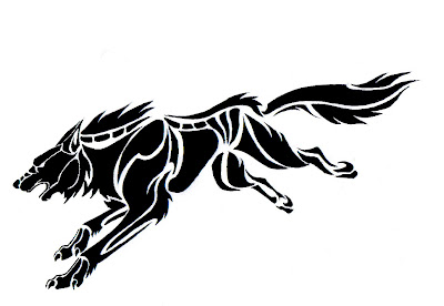 Wolf tribal tattoos designs 4