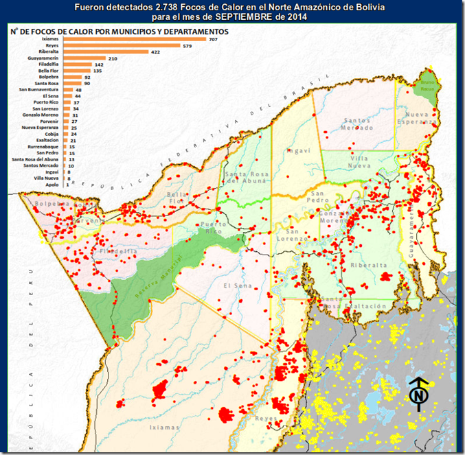 En septiembre se superó récord de focos de calor en el norte del país (2014)