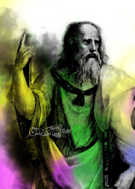 Plato with colorful smoke effect