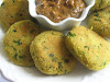 Chana Vada (Chana Dal Peanut Patties) with a Tamarind Chili Sauce