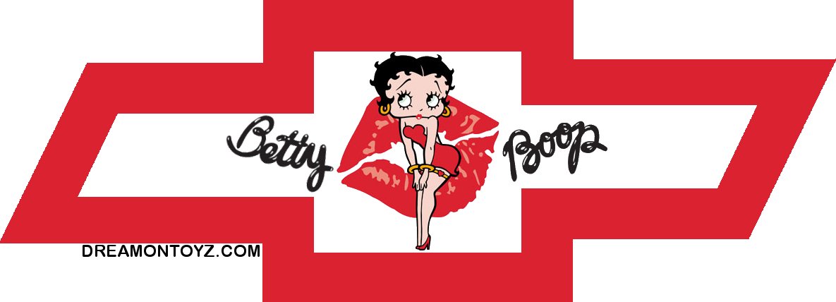 CHEVROLET logo with Betty Boop logo and Betty with red lip print