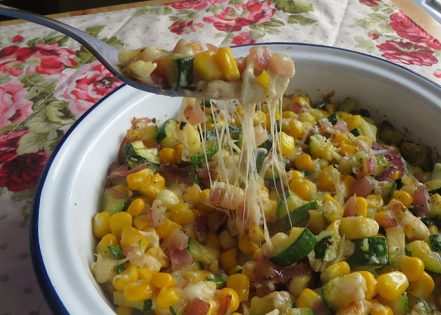 Cheesy Zucchini & Corn Bake