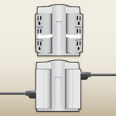 Globe Electric Swivel Surge Protector, With "Swivel Back" Give You More Room Behind Your TVs, Desks And Couches