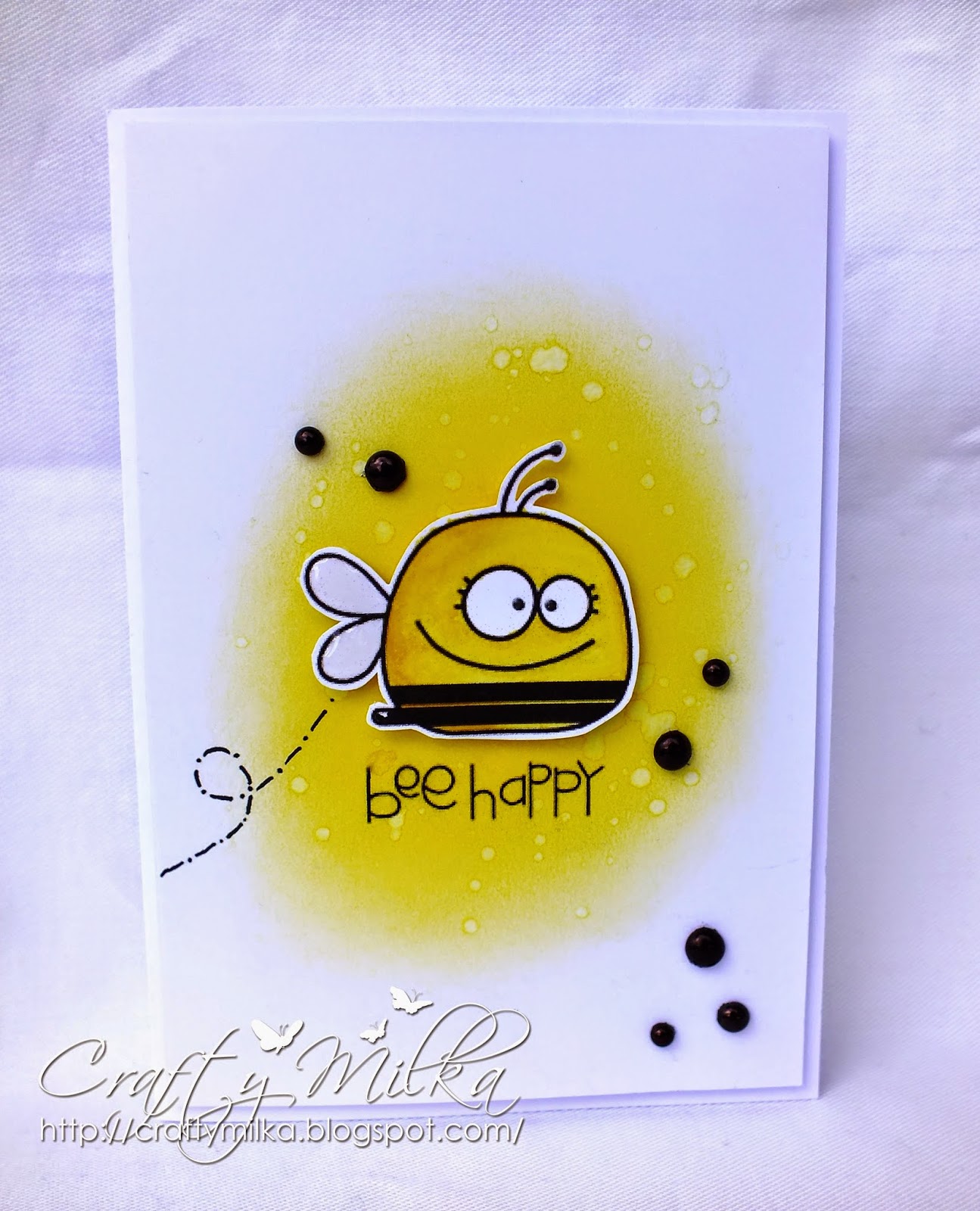 http://craftymilka.blogspot.com/2015/02/bee-happy-card.html