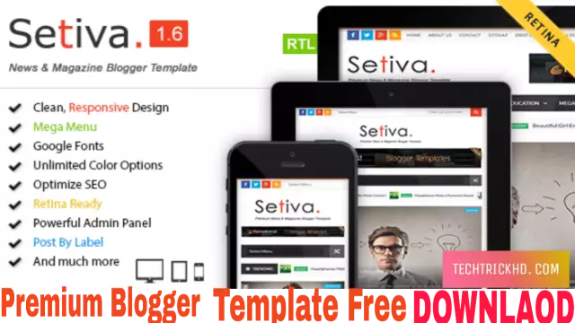 Setiva Responsive Magazine Free Premium Blogger Template