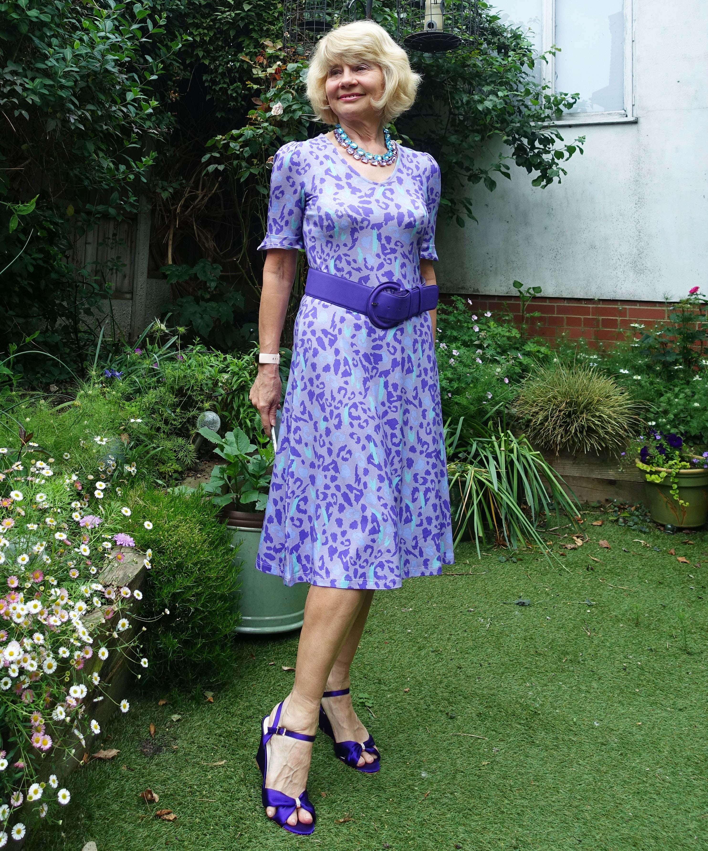Gail Hanlon from Is This Mutton in new lilac leopard dress