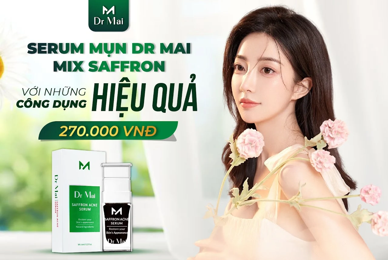 Dr Mai Acne Saffron mờ thâm mụn, se khít lỗ chân lông