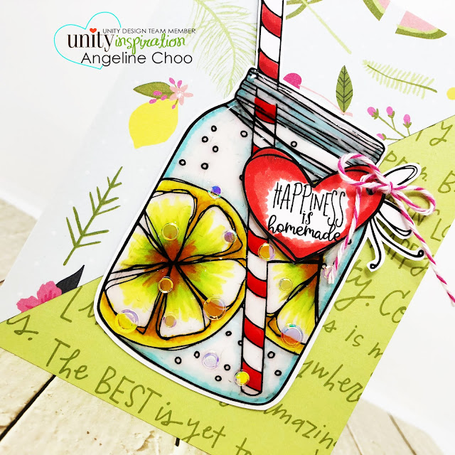 ScrappyScrappy: [NEW VIDEOS] Summer release with Unity Stamp - Happiness is Homemade #scrappyscrappy #unitystampco #quicktipvideo #youtube #happinessishomemade #lemonade #masonjar #nuvocrystalglaze #confettimix #summer #copicmarkers #trendytwine 