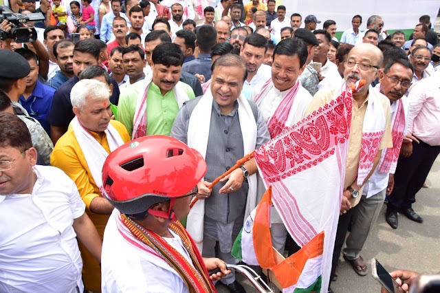 Assam CM flags off cycle rally on the occasion of Azadi Ka Amrit Mahotsav