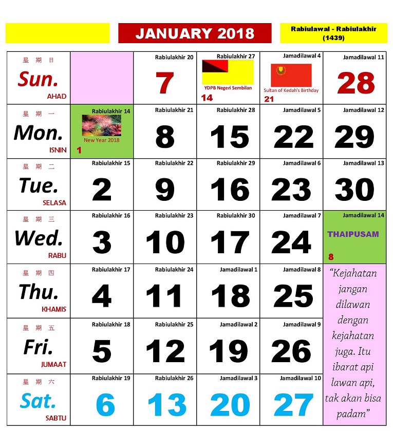 Kalendar Kuda 2018 Malaysia