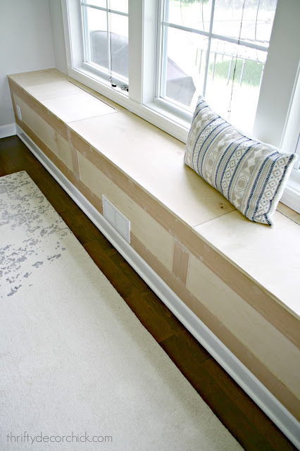 Long window seat with storage 