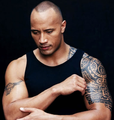 the rock tattoo,tribal shoulder tattoos