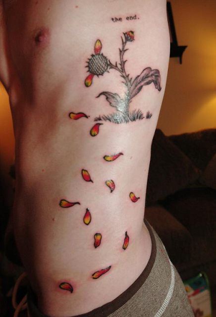 Falling Petals Tattoo On Side Body