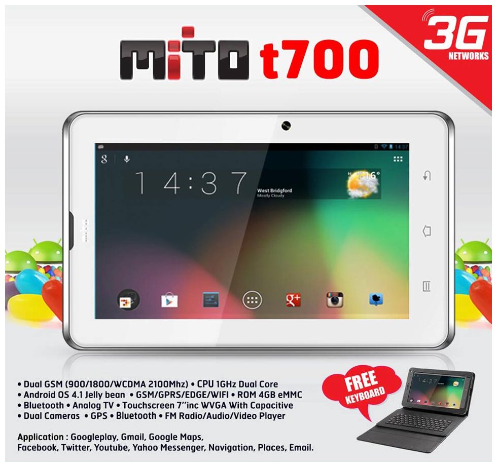  MITO  T700 Tablet Terbaru 3G Ponsel  HP 