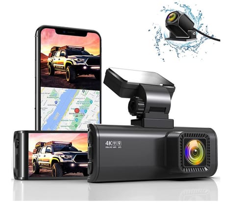 REDTIGER Dual Dash Cam Built-in WiFi GPS for Cars