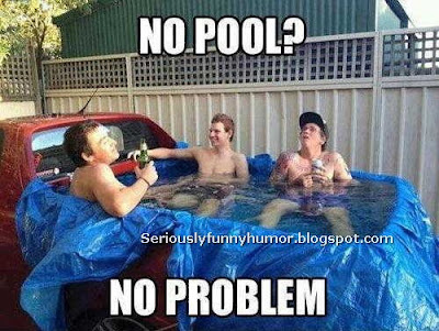 No pool? No problem? Funny pool at the back of a pick up truck LOL