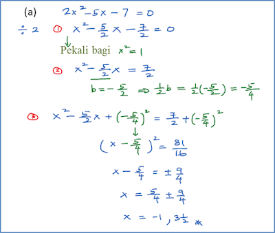 Contoh Soalan Persamaan Kuadratik Matematik Tambahan 