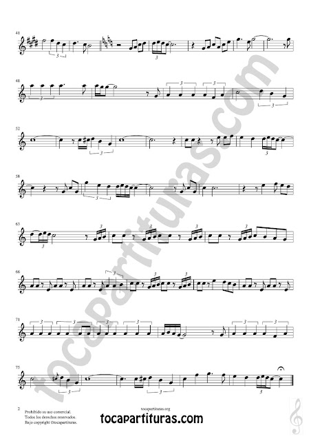 Hoja 2  Violín Partitura de Yo le seguiré (I will follow him) Sheet Music for Violin Music Scores