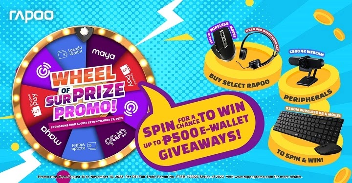 Spin the Wheel of SurPrize with Rapoo: Score Up to ₱500 e-Wallet Giveaway!