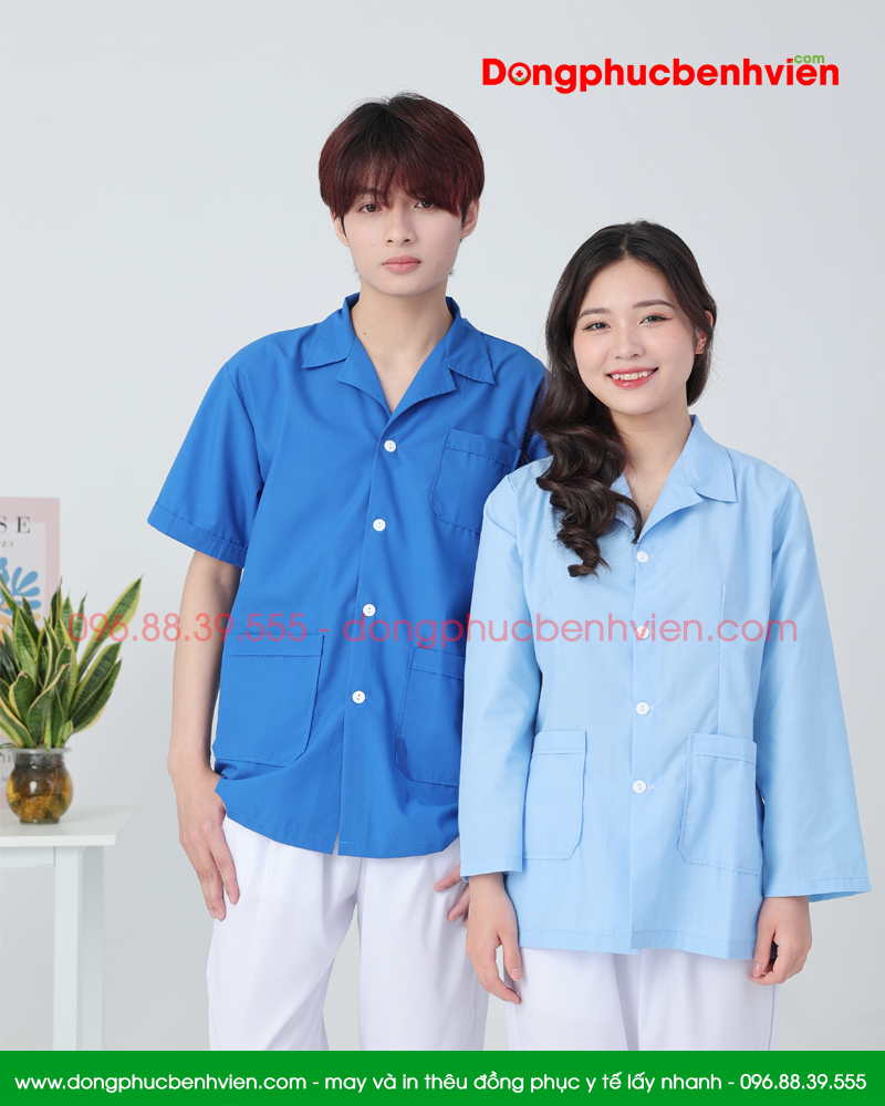 Áo blouse nam nữ dáng ngắn - áo blu y tá, điều dưỡng, dược sĩ