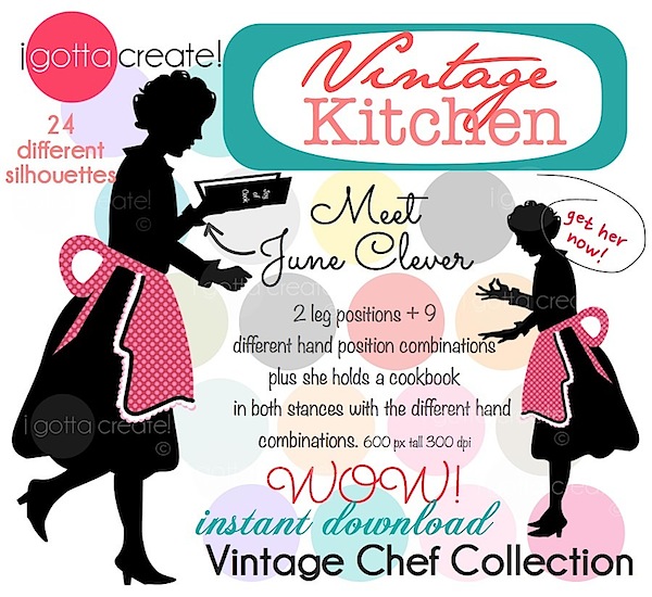 June Clever Chef Icons at I Gotta Create  #kitchen #baking #retro 