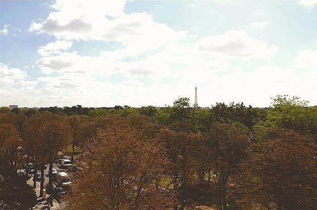 view of Eiffel Tower from the window