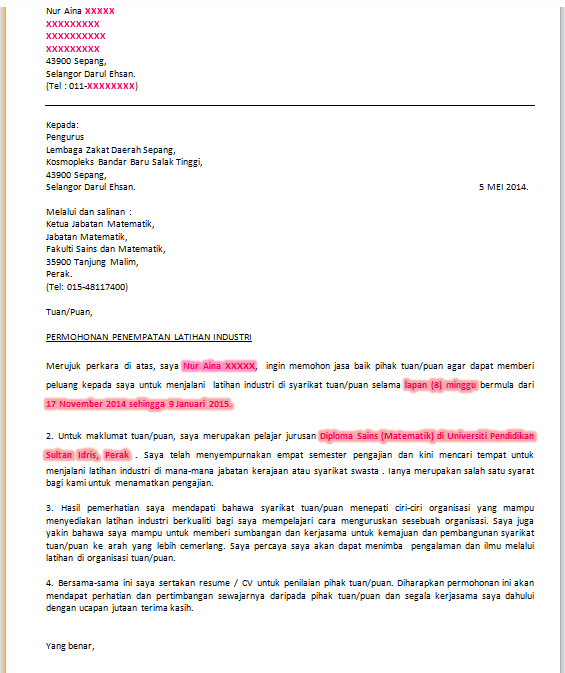 Contoh Surat Penempatan Jabatan