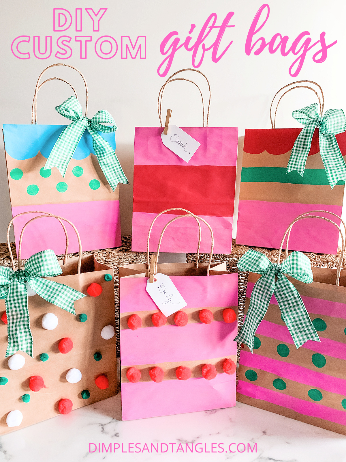 DIY painted holiday gift bags