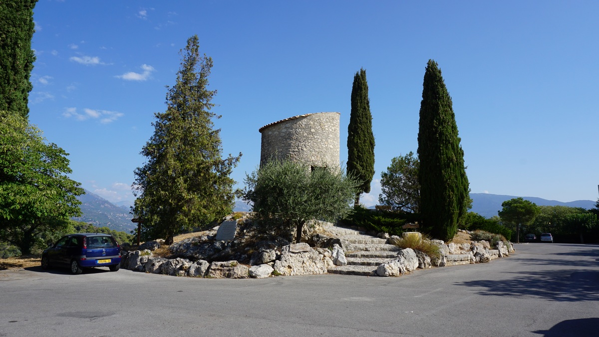 Windmill by the parking of Carros Village