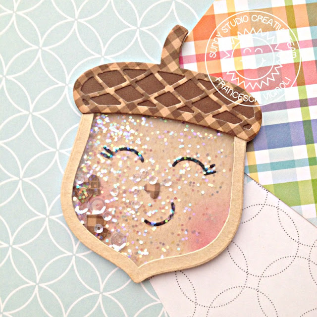 Sunny Studio Stamps: Nutty For You Fall Themed Shaker Card by Franci Vignoli