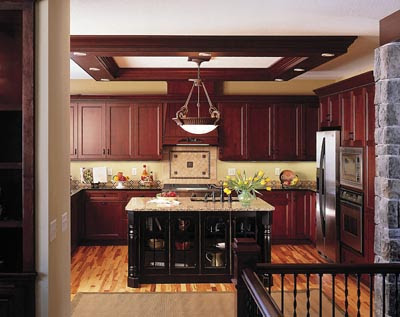 Custom Kitchen Cabinets Part on Tone Cabinets  Both Stained    Pictures    Kitchens Forum