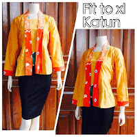 Blouse Batik Jumputan terbaru warna orange