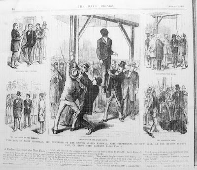 The 1874 execution of Jacob Mechella in New Jersey.