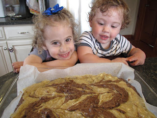 My girls with Gluten-Free Banana Chocolate Swirl Bars