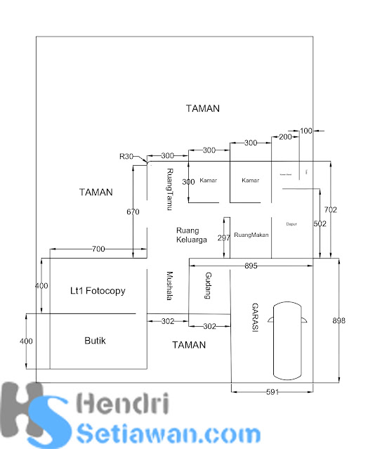  Contoh  Gambar  Teknik AutoCad  Denah Rumah 3D Hendri Setiawan