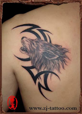 wolf totem tattoo on the back