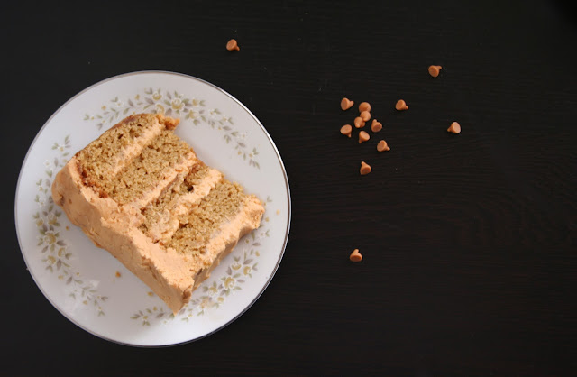 Browned Butter Vanilla Bean Cake with Butterscotch Frosting