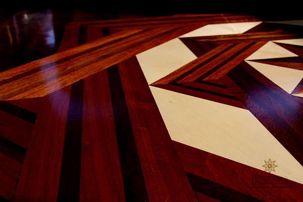 Wood Floor Medallion Inlay - Close view