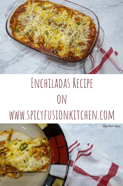 Enchiladas recipe, enchiladas, mexican food, spicy food, tortillas, cheesy, cheesy bake, cheesy enchiladas, chicken, food, food recipe, food blog, food blogger, spicy fusion kitchen, food pictures, food flatlay