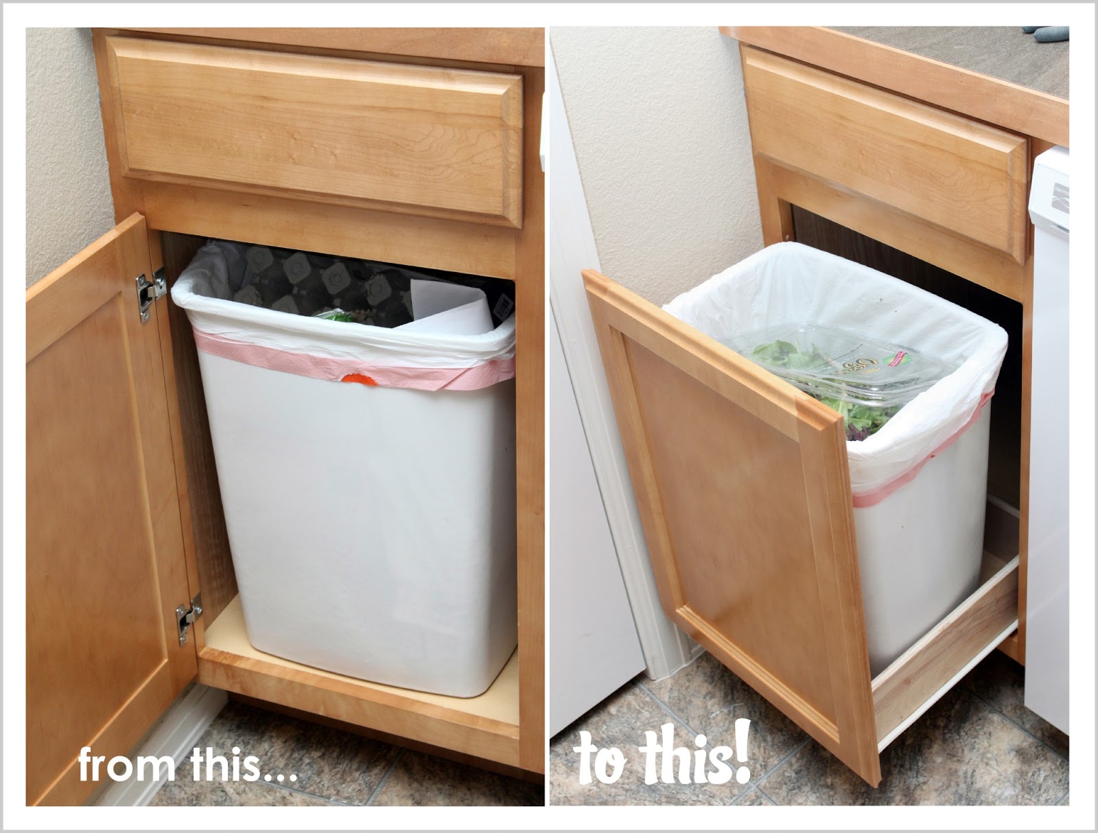 Our Modern Homestead DIY Pull Out Trash Drawer