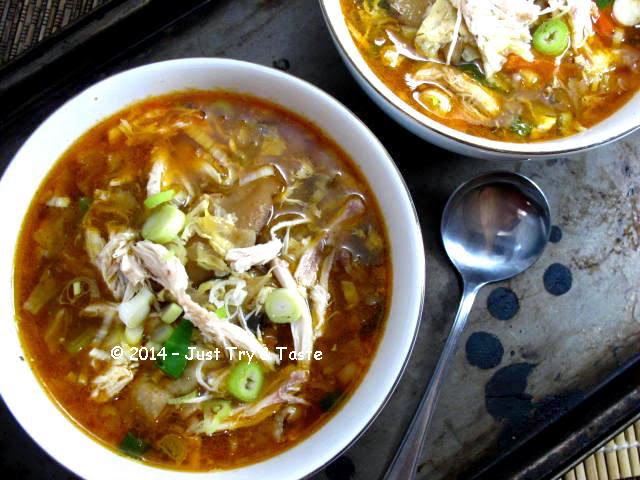 Sup Ayam Asam Pedas - Chinese Hot and Sour Chicken Soup 