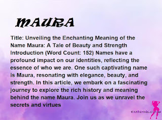 meaning of the name "MAURA"