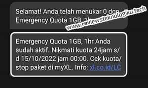 berhasil mengaktifkan paket darurat xl