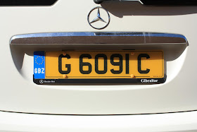Gibraltar yellow number plate