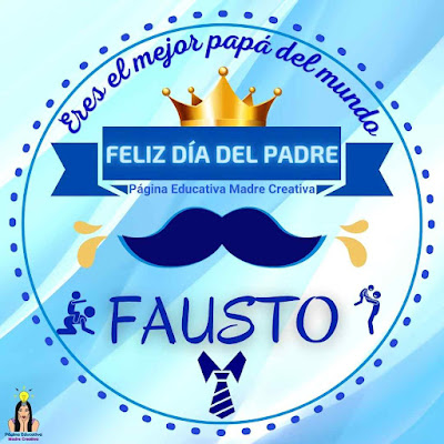 Solapín Nombre Fausto para redes sociales por Día del Padre