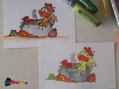 effetto ottenuto con i brushmarkers con carta diversa