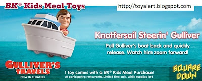 Burger King Gullivers Travels Kids Meal Toys - Knotfersail Steering Gulliver