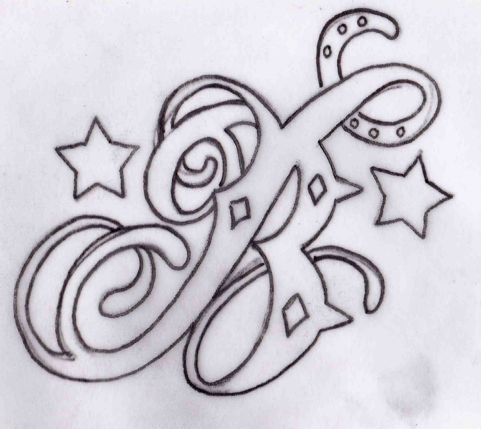 Russell Butler: B tattoo design